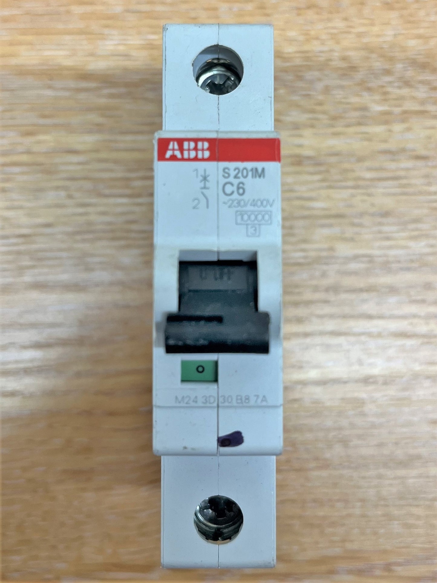 ABB S201M 320/400V 10KA/3 C6A SINGLE POLE