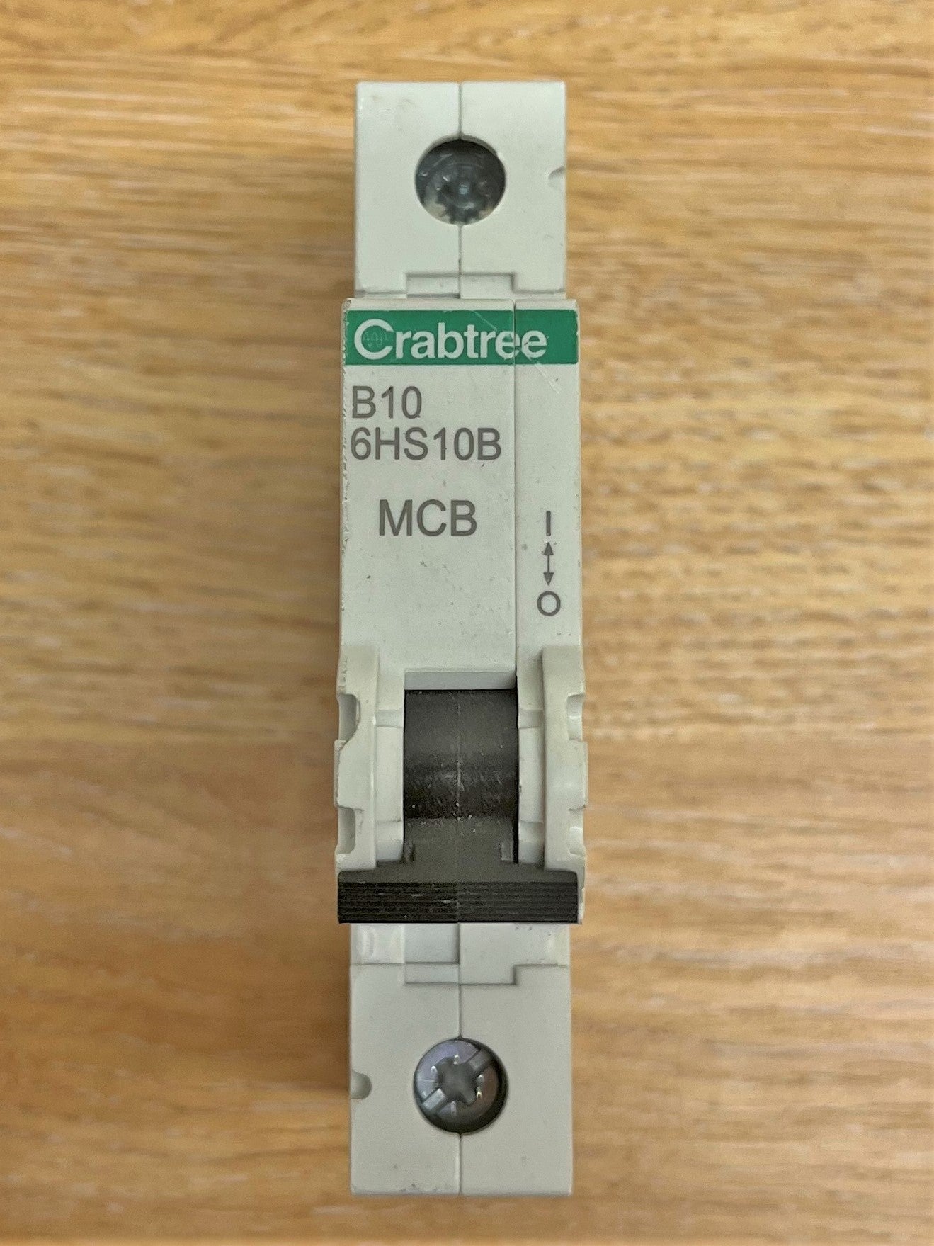 CRABTREE B10 6HS10B MCB BS/EN/IEC60898 IEC/EN60947-2 10KA 230/400V SINGLE POLE