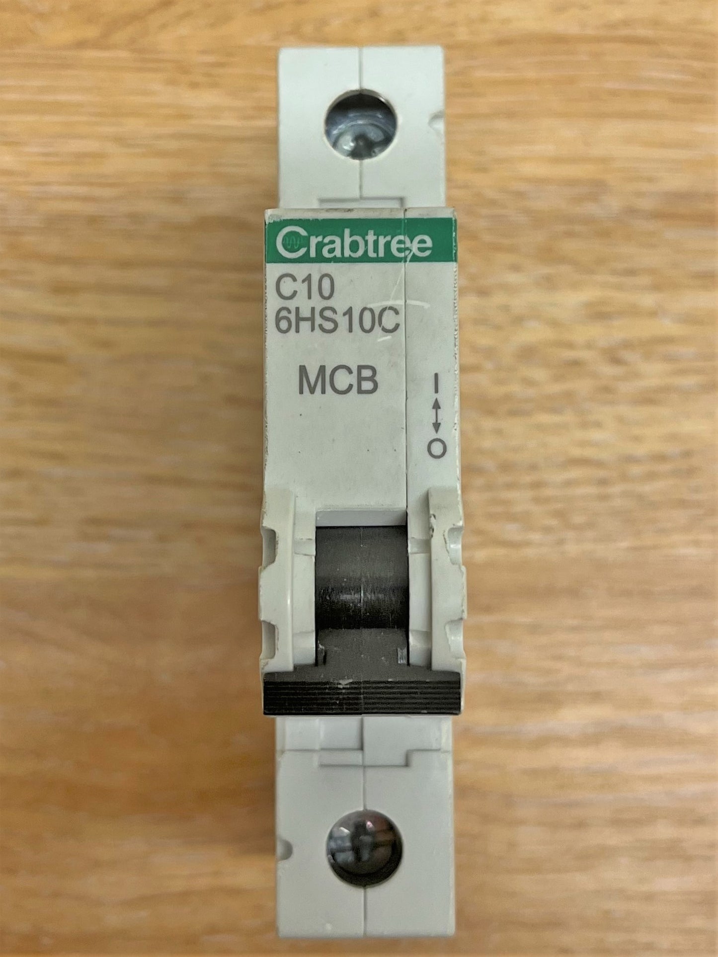 CRABTREE C10 6HS10C MCB BS/EN/IEC60898 IEC/EN60947-2 10KA 230/400V SINGLE POLE