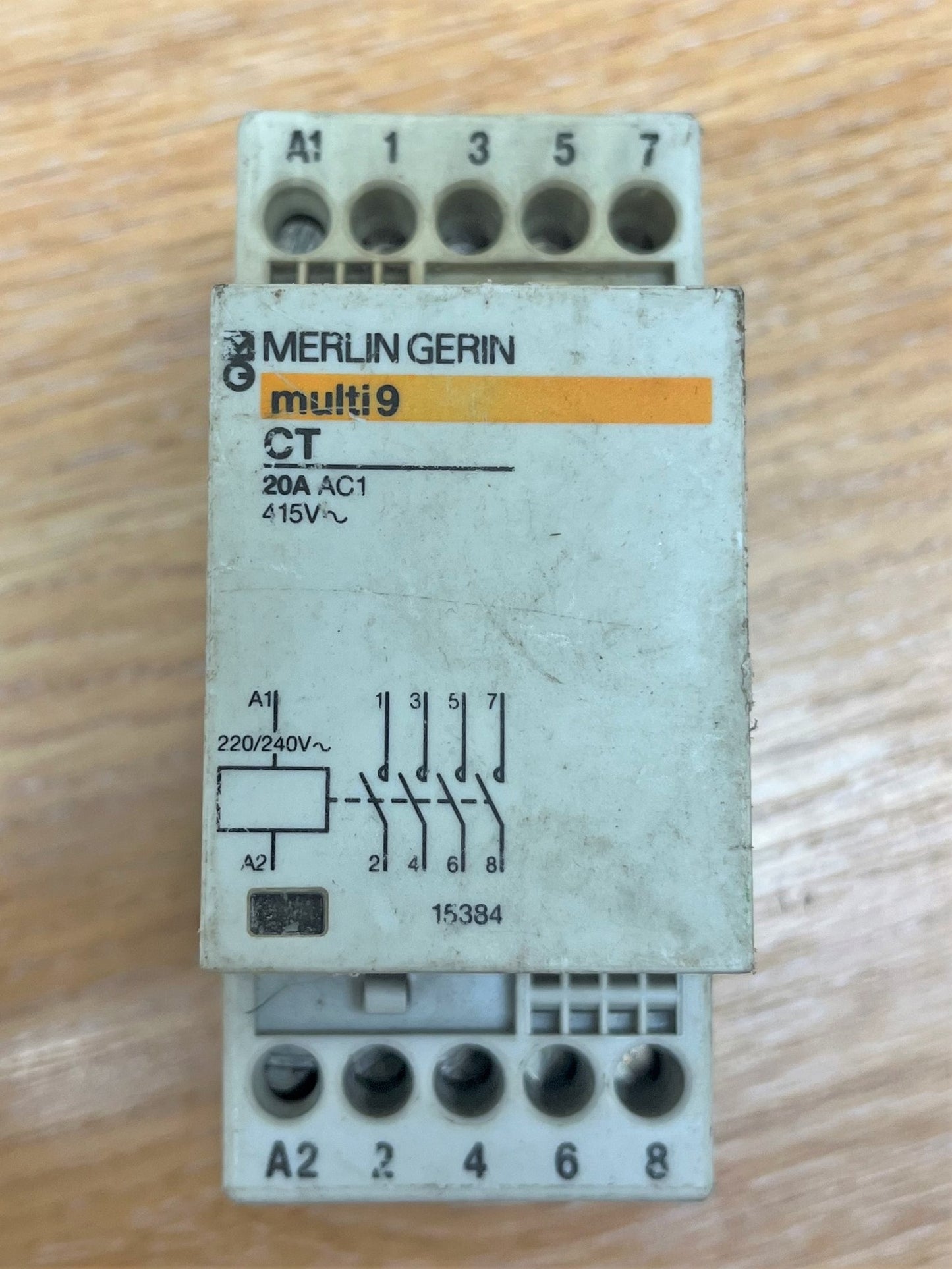 MERLIN MULTI 9 CONTACTOR 20A AC1 415V 220/240V 15384 FOUR POLE