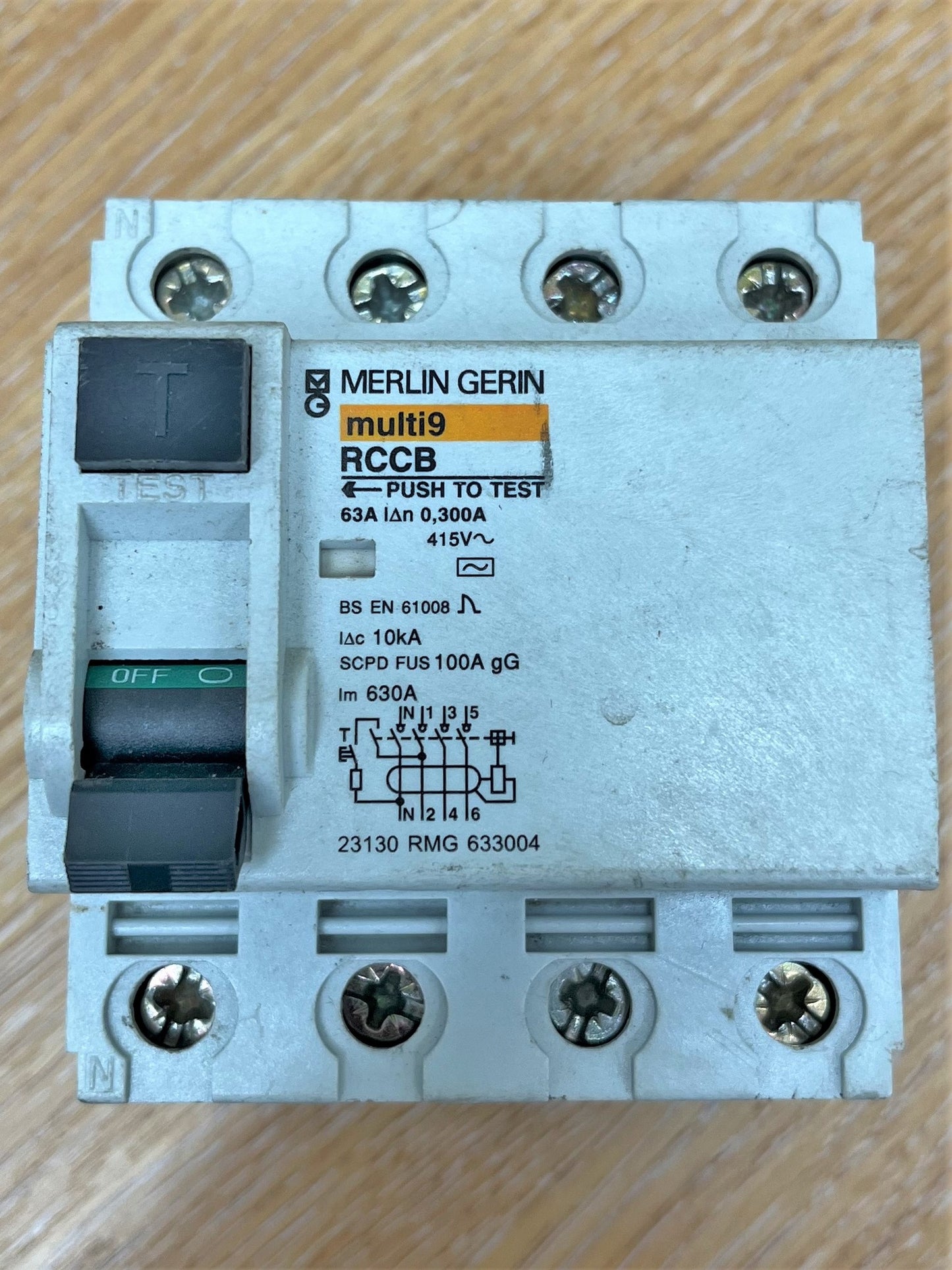 MERLIN GERIN MULTI 9 RCCB 63A 300mA RMG 633004 BSEN61008 23130