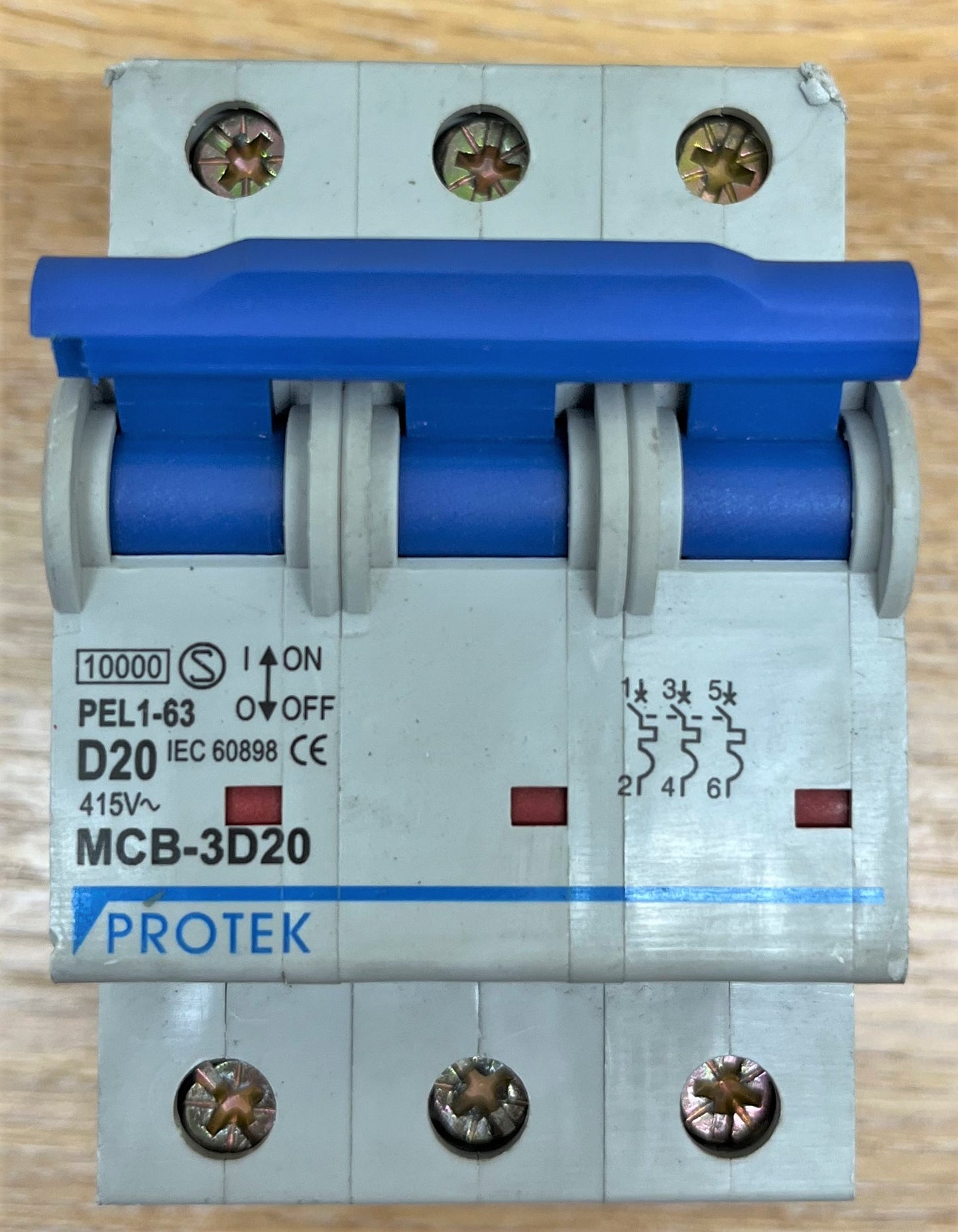 PROTEK PEL1-63 MCB-3D20 415V D20 IEC60898 TRIPLE POLE