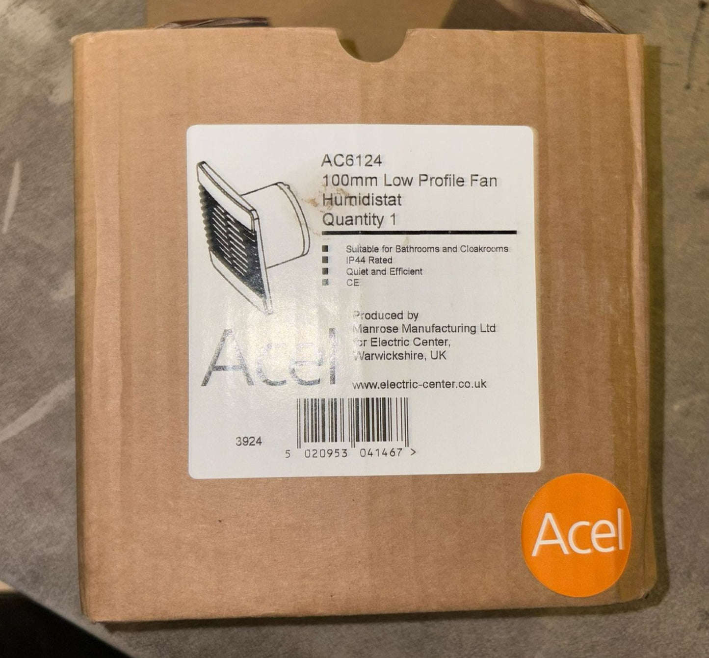 ACEL 100MM LOW PROFILE FAN HUMIDISTAT