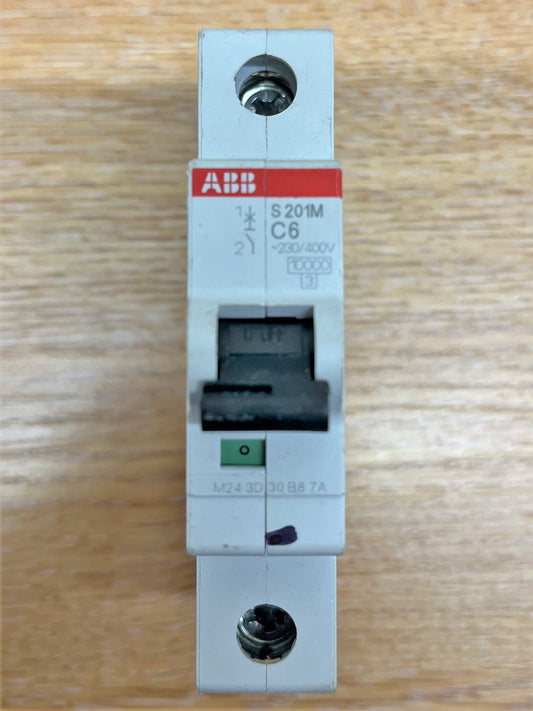 ABB S201M 320/400V 10KA/3 C6A SINGLE POLE