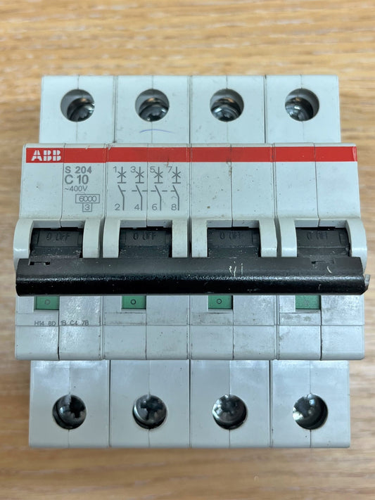 ABB S204 400V 6KA/3 C10 MCB FOUR POLE