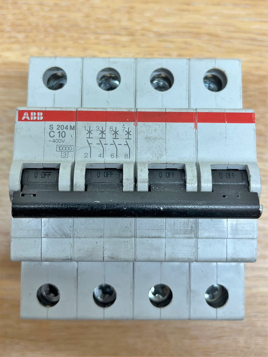 ABB S204M 400V 10KA/3 C10 MCB FOUR POLE