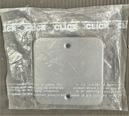 CLICK ESSENTIAL 1 GANG BLANK PLATE METAL CLAD CL060