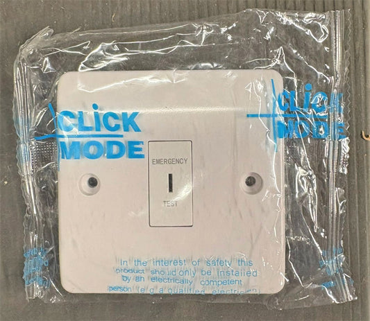 Click Mode 10a Double Pole 1 Gang Emergency Test Key Switch White