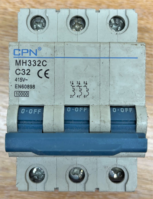 CPN MH332C C32 415V EN60898 TRIPLE POLE
