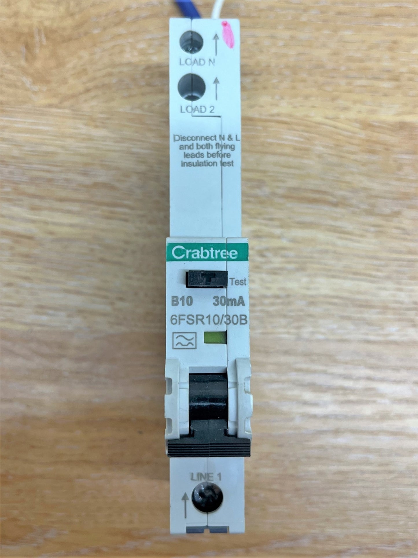 CRABTREE B10 30MA 6FR10/30B 6KA/3 EN/IEC61009-1 230/240V SINGLE POLE