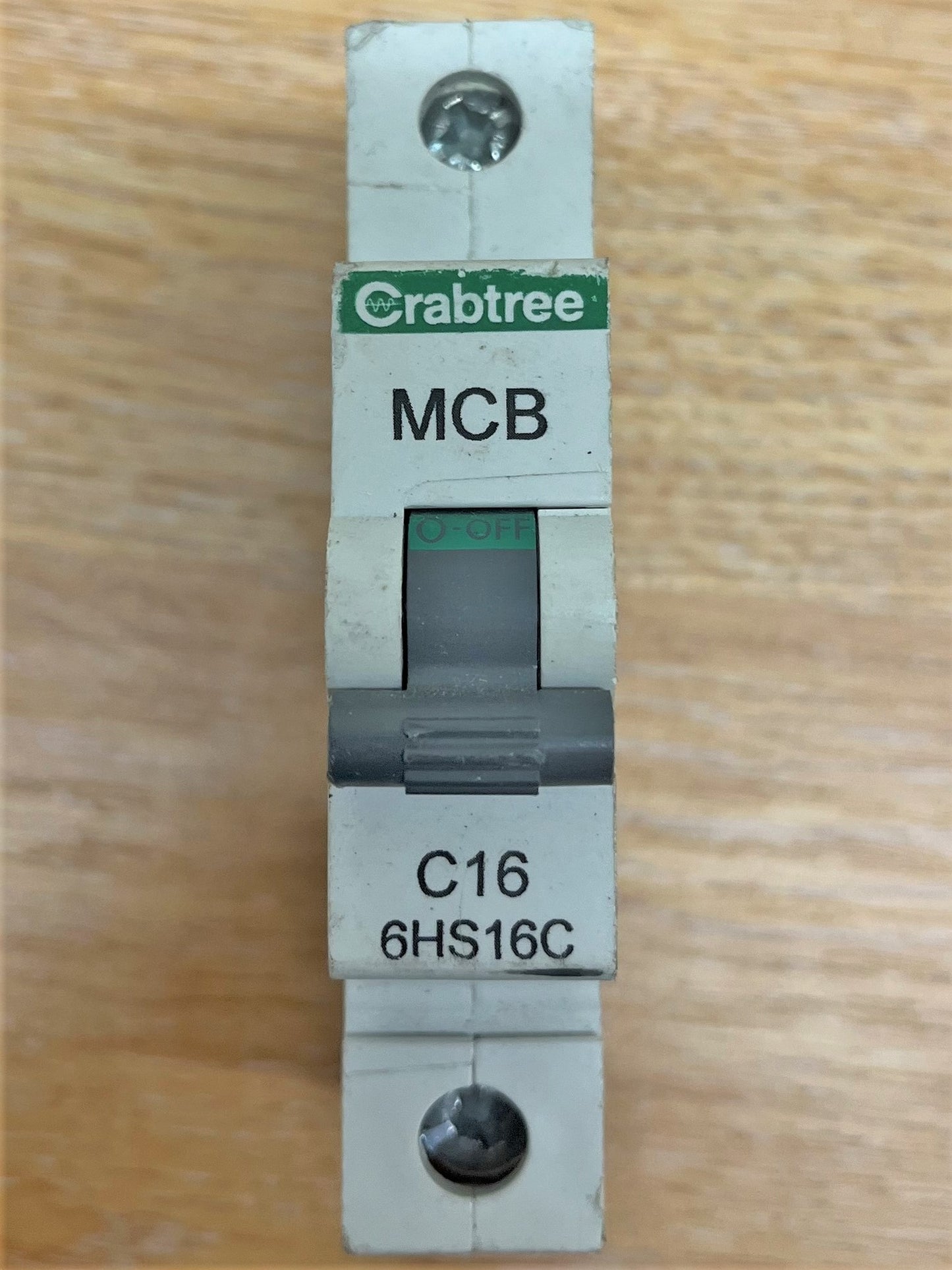 CRABTREE C16 6HS16C EN60898 IEC898 230/400V 10KA SINGLE POLE