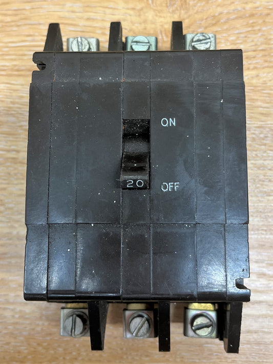 CRABTREE TYPE C50 MCB M4 240/415V 3PH 50Hz BS3871 20A TRIPLE POLE