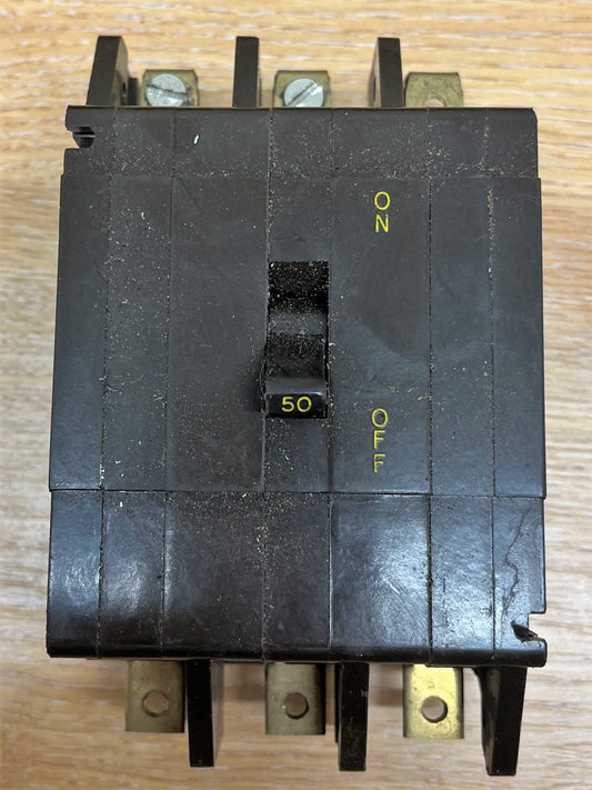 CRABTREE TYPE C50 MCB C50 M4-5 TYPE 2 240/415V 3PH BS3871 50A TRIPLE POLE