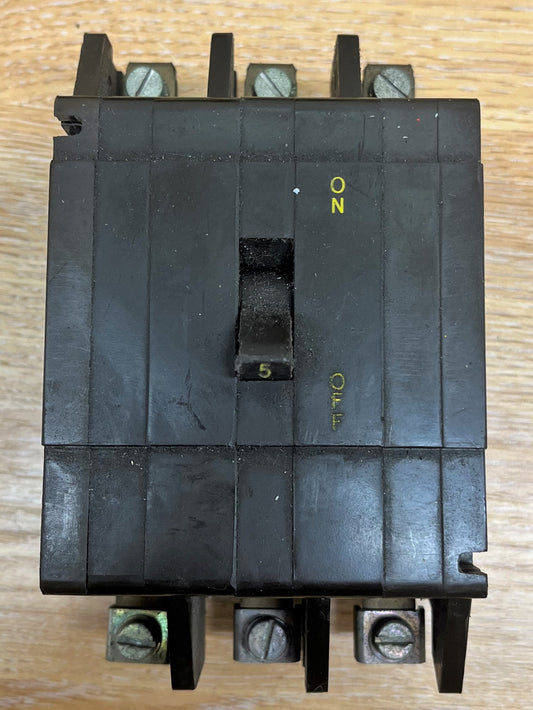 CRABTREE TYPE C50 MCB  TYPE 2 240/415V 3PH M4-5 BS3871 5A TRIPLE POLE