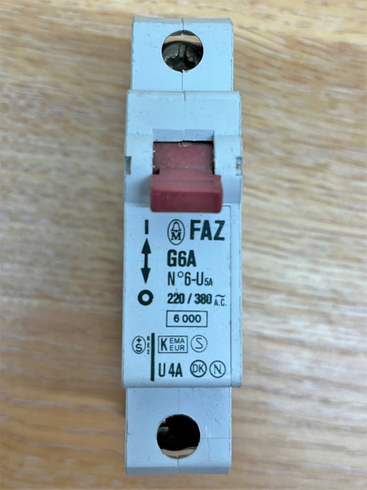 FAZ G6A 220/380 6000KA U 4A SINGLE POLE
