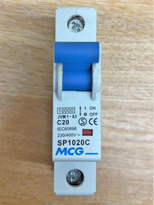MCG SP1020C C20 230/400V IEC/EN60898 SINGLE POLE