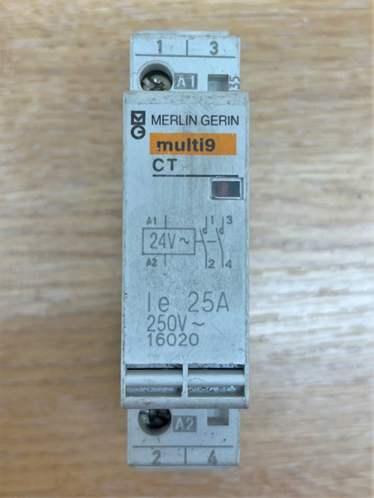 MERLIN GERIN MULTI 9 CONTACTOR 24V IE 25A 250V 16020 SINGLE POLE