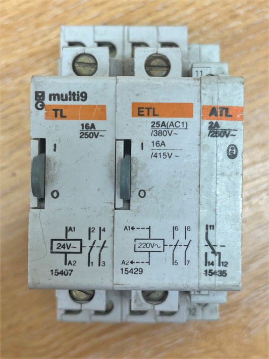 MERLIN MULTI 9 TL 16A 250V 24V 15407 DP+ ETL 250/380V 16A/415V 220V 15429 SP + ATL 2A/250V 15435 SP