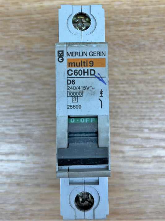 MERLIN GERIN MULTI 9 C60HD106 D6 SINGLE POLE