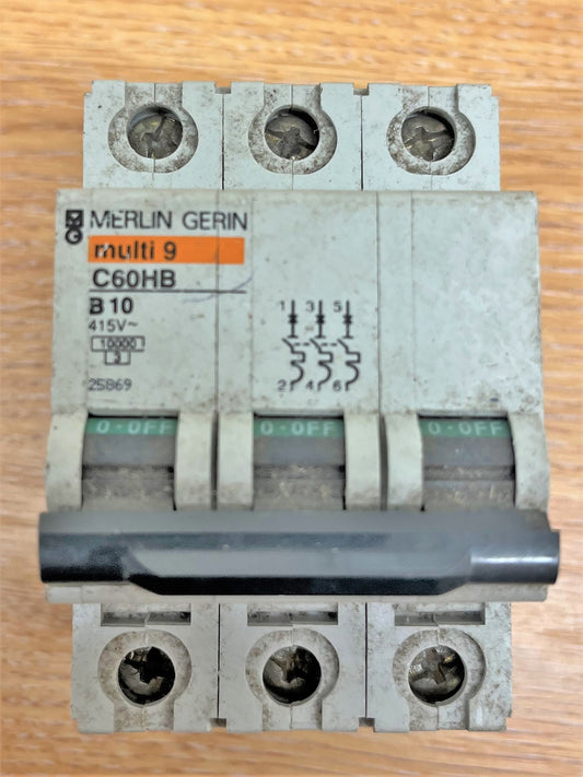MERLIN GERIN MULTI 9 C60HB310 B10A TRIPLE POLE