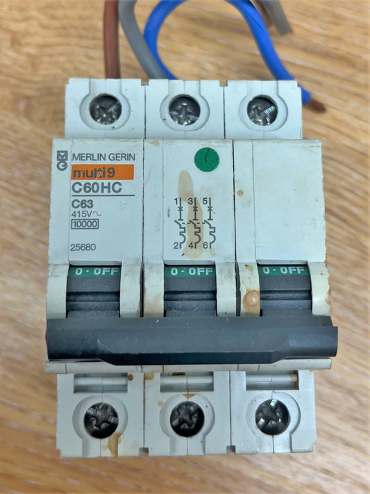 MERLIN GERIN MULTI 9 C60HC363 C63A TRIPLE POLE