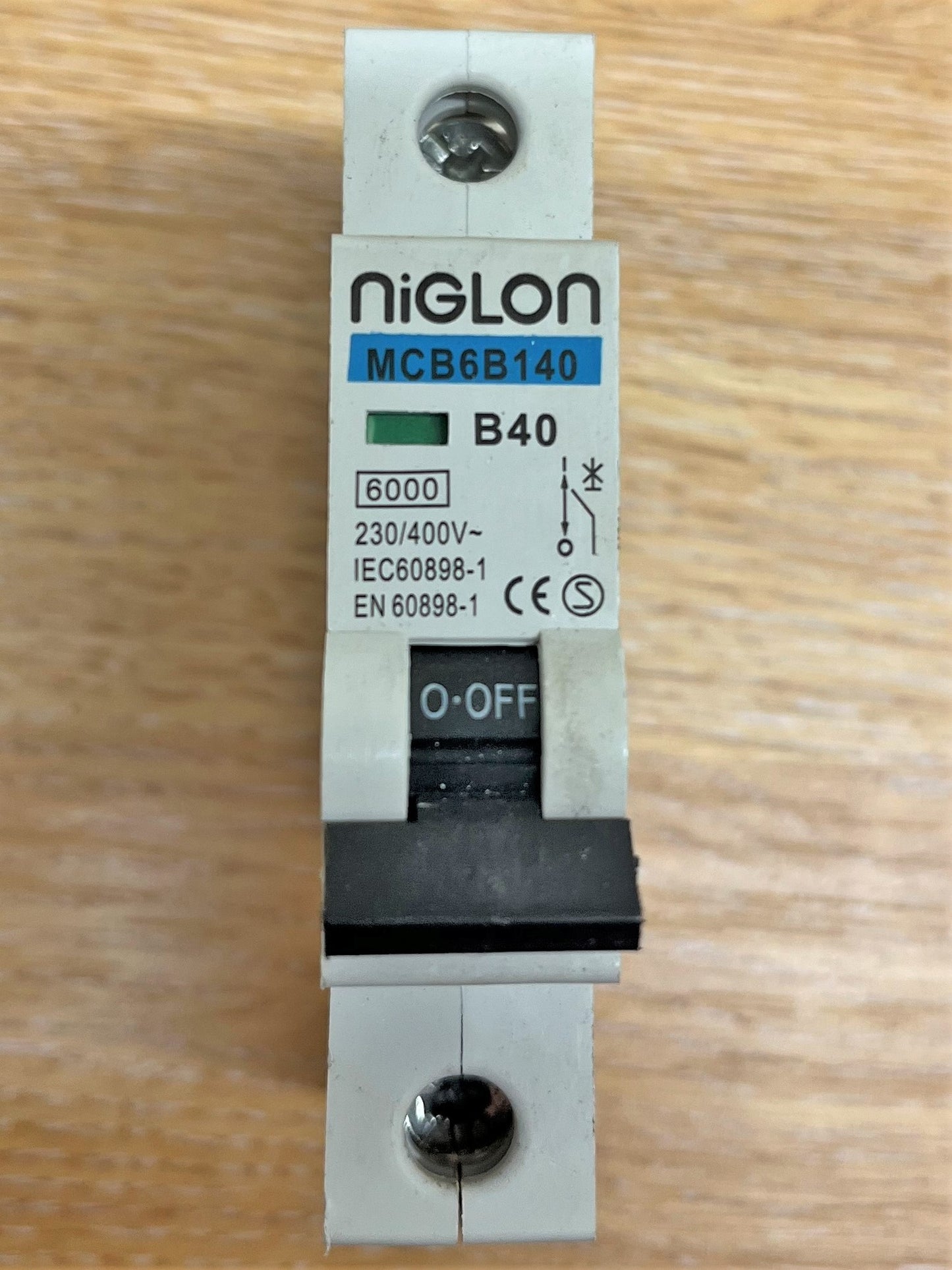 NIGLON MCB6B140 B40 230/400V IEC/EN60898 SINGLE POLE