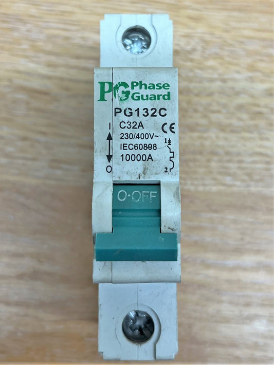 PHASEGUARD PG132C C32A 230/400V IEC60898 SINGLE POLE