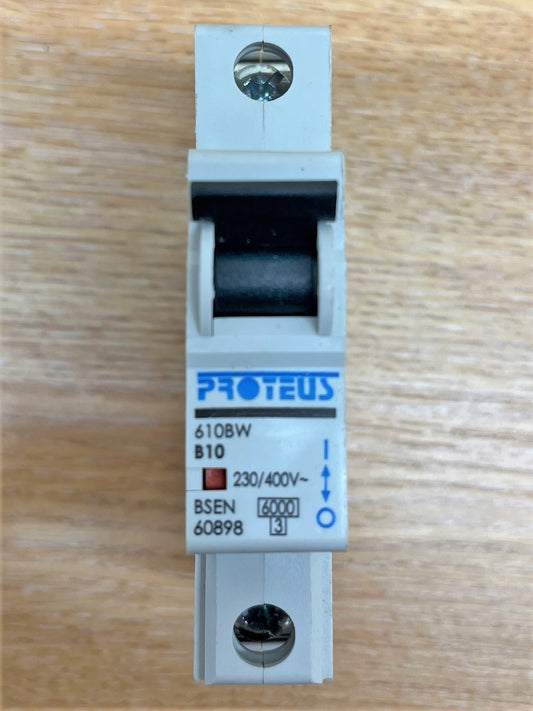 PROTEUS 610BW 230/400V BSEN60898 6000KA/3KA B10 SINGLE POLE