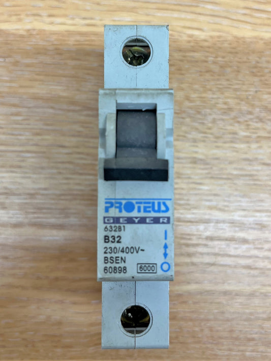 PROTEUS GEYER 632B1 BSEN60898 230/400V 6000KA B32 SINGLE POLE