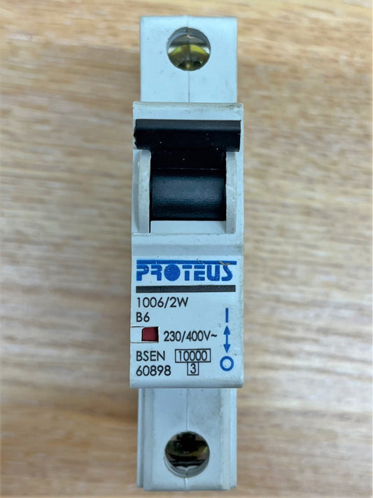 PROTEUS 1006/2W 230/400V BSEN60898 10000KA/3 B6 SINGLE POLE