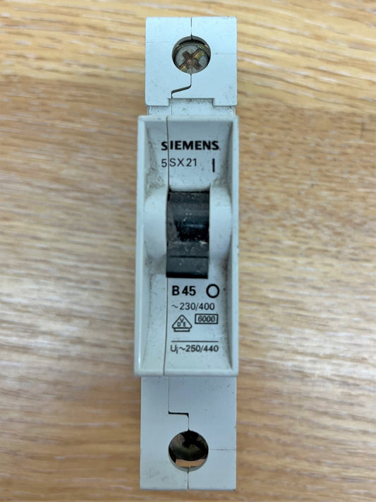 SIEMENS 5SX21 UI250/400 230/400V 6000KA B45 SINGLE POLE