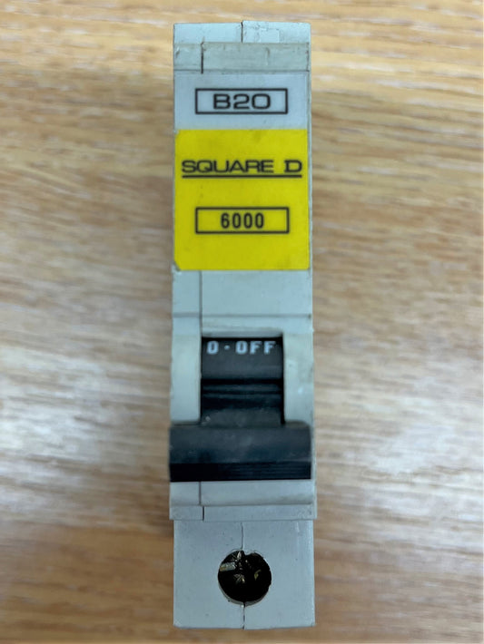 SQUARE D QOE 1PH~220/240V 6KA 50/60Hz B20 BSEN60898 SINGLE POLE