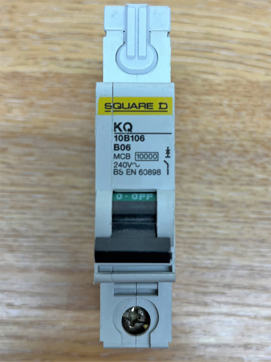 SQUARE D KQ 10B106 B06 MCB 10KA 240V BS EN 60898 SINGLE POLE