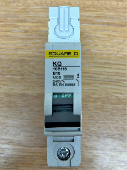 SQUARE D  KQ 10B116 B16 MCB 10KA 240V BS EN 60898 SINGLE POLE